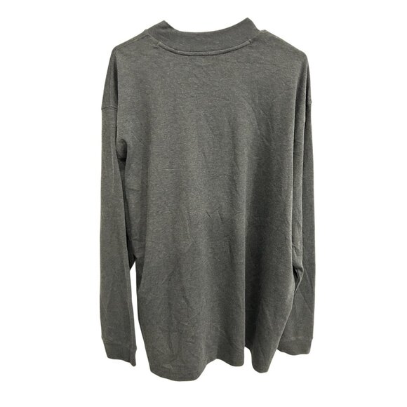 Orvis Mens Charcoal Gray Long Sleeve Mock Neck Shirt Cotton Sz XXL - Picture 2 of 9